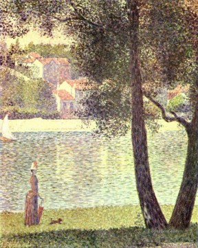ジョルジュ・スーラ Painting - クルブヴォワのセーヌ川 1885
